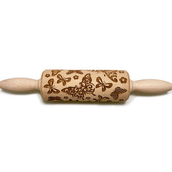 Engraved Rolling pin with Butterflies Pattern