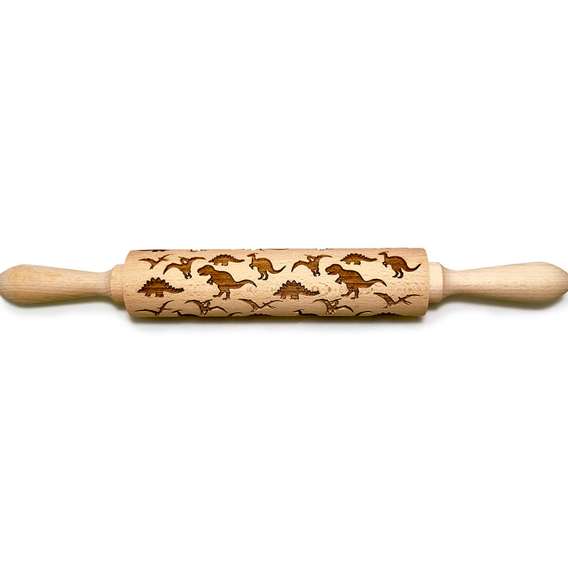 Engraved Rolling pin with Dinosaurs Pattern