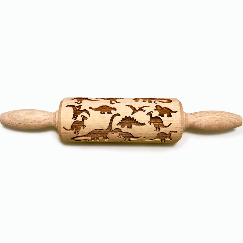 Engraved Rolling pin with Dinosaurs Pattern