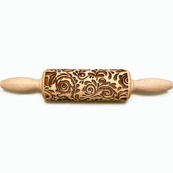 Engraved Rolling pin with Enchanted Garden Pattern