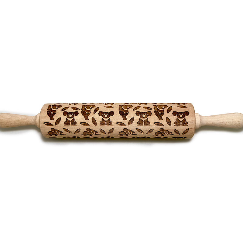 Engraved Rolling pin with Koala Pattern