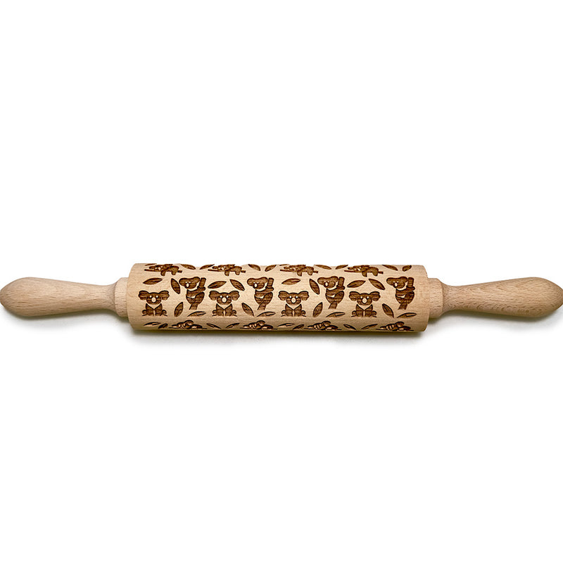 Engraved Rolling pin with Koala Pattern