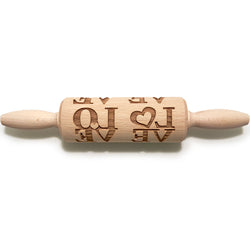 Engraved Rolling pin with Love Print Pattern