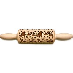 Engraved Rolling pin with Unicorn Pattern